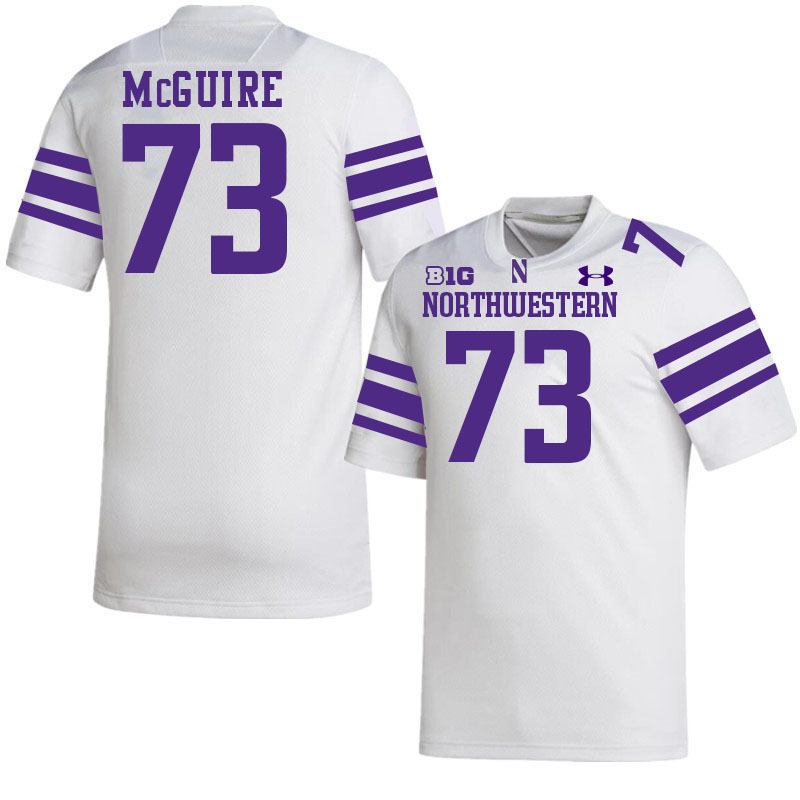 Northwestern Wildcats #73 Deuce McGuire College Football Jerseys Stitched-White